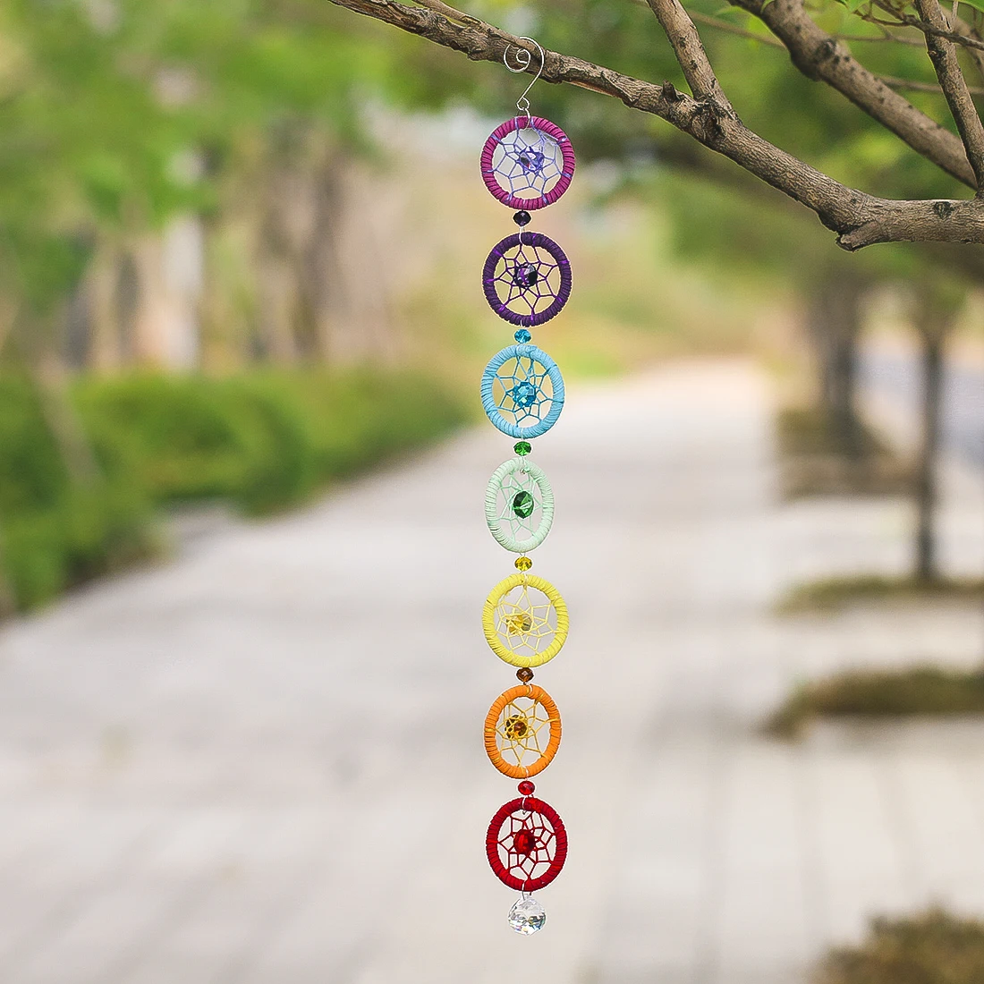 H& D 24 см люстра кристаллы мяч PRISM кулон Радуга Maker чакра каскад Suncatcher