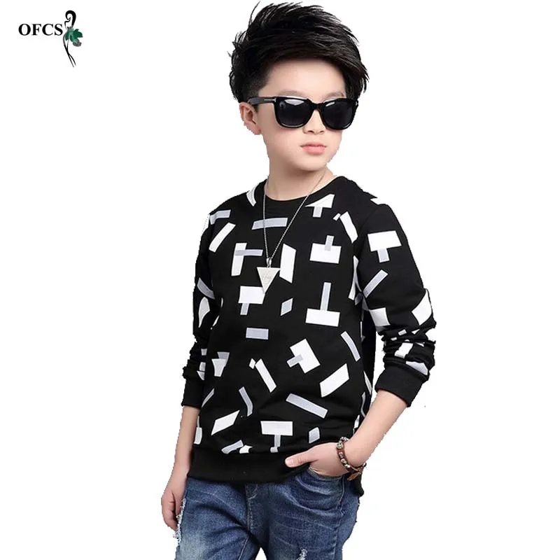 Розничная продажа новинка Весенняя футболка с длинными рукавами для мальчиков