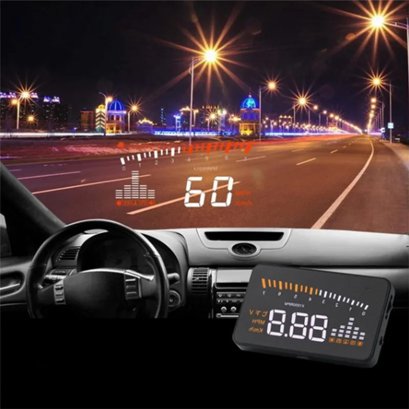 Автомобильный дисплей hud универсальный спидометр превышение скорости