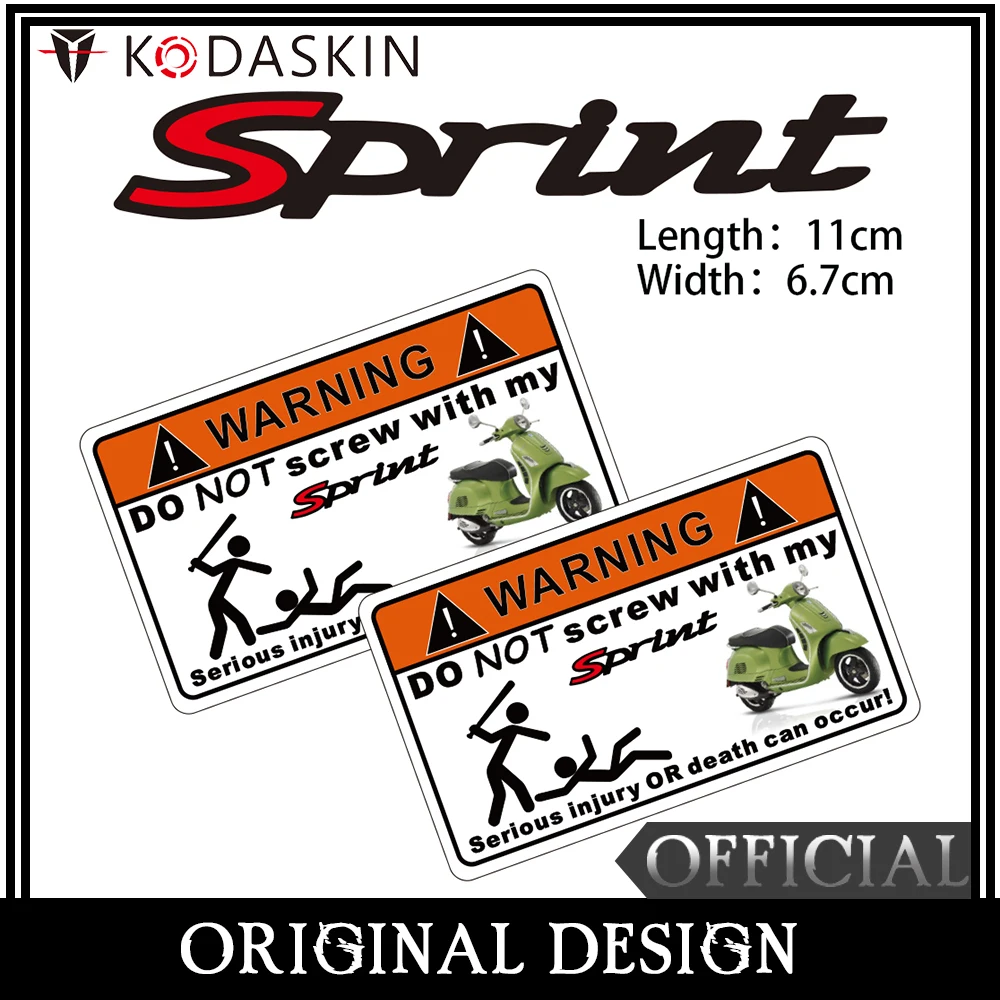 

KODASKIN 2 штуки не винт Предупреждение Стикеры наклейка для Vespa Sprint