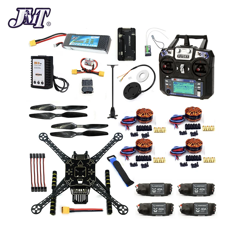 Квадрокоптер JMT DIY 4 Axle RC FPV Drone S600 Frame APM 2 8 полетной контроллер Flysky FS i6 передатчик 700