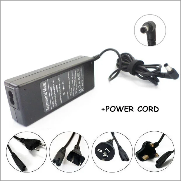 

AC Adapter Charger Power Supply Cord 90W For Sony Vaio PCG-71312L PCG-7T1L PCG-9401 VGN-NS240E/P PCG-7141L PCG-7142L PCG-5J2L