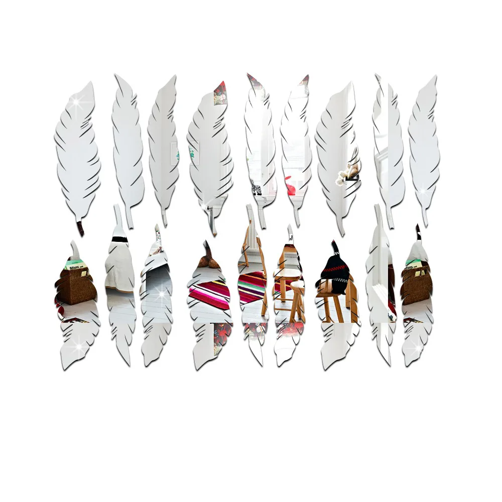 Зеркальные наклейки с перьями Sensual Bee