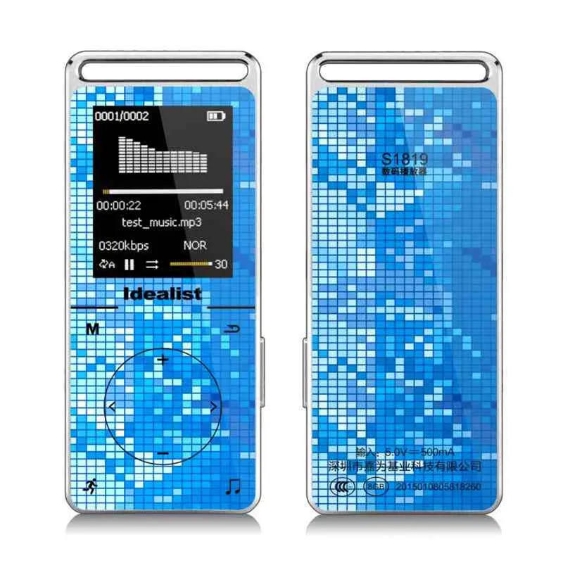 Idealism HIFI металлический сенсорный проигрыватель 8G MP4 шагомер уличный Спортивный MP3