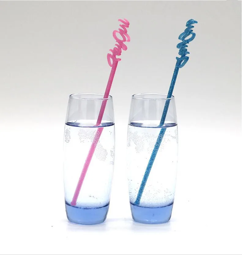 Акриловые палочки для напитков смешанные цвета свадьбы вечевечерние НКИ дня