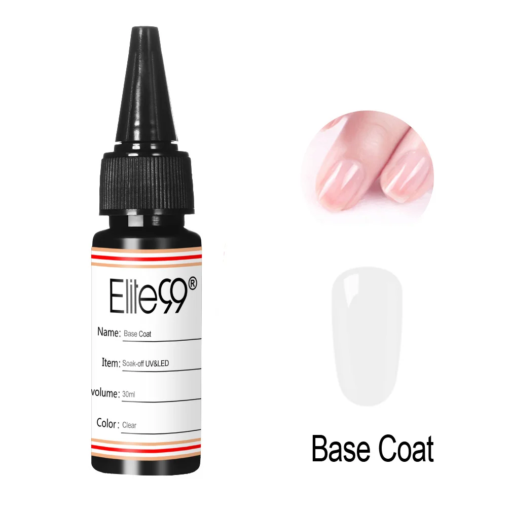 BASE Elite99 30 мл, большой объем, Базовое покрытие, чистящее верхнее покрытие, не протирается, блестящий Гель-лак, отмачивается, УФ светодиодный, DIYGel лак, долговечный - Цвет: BASE