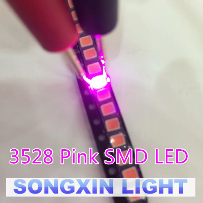 Оптовая продажа 500 шт. розовый POWER TOP 1210 3528 SMD SMT PLCC-2 ультра ярсветодиодный новинка