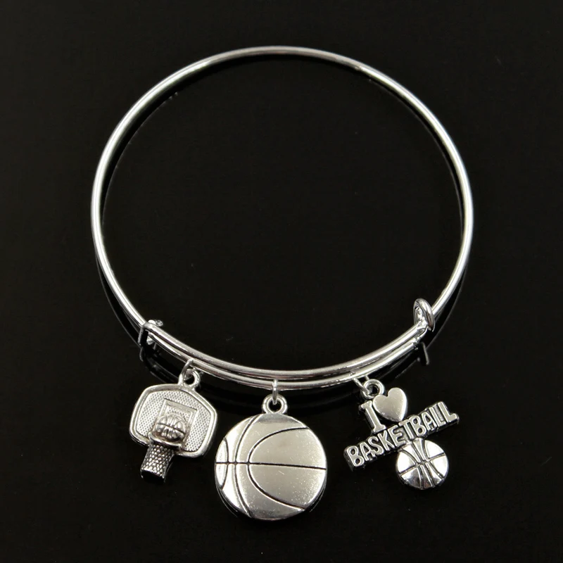 I Love Basketball Hoop Pendant Diy Handmade Pendants Men Bracelet Women Bangles Jewelry Souvenir For Gift | Украшения и