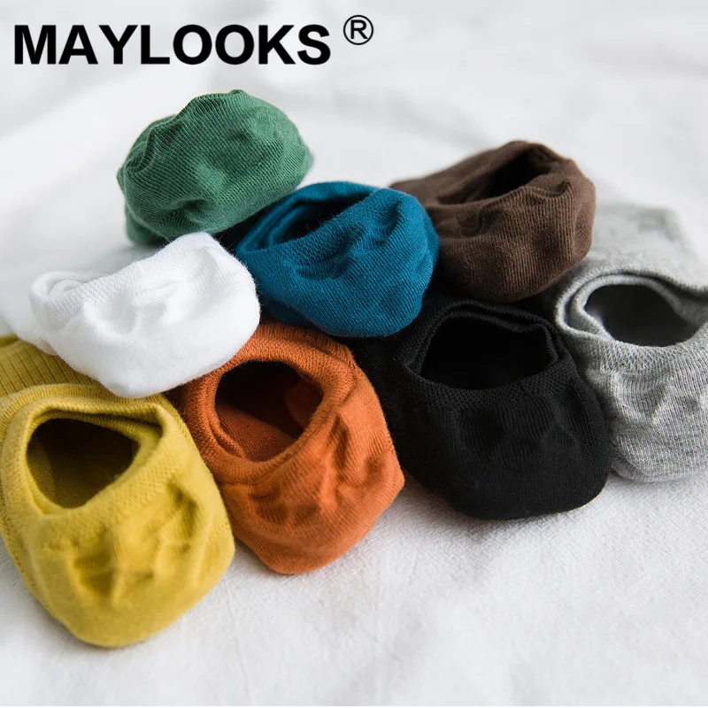 Maylooks Women's cotton retro invisible boat socks spring and summer new casual female shallow mouth W356 | Женская одежда