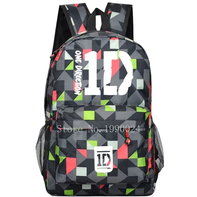 Style 11 Подростковые Сумки One Direction 1D для мальчиков и девочек, Мультяшные рюкзаки, Детские рюкзаки из ткани Оксфорд, Детские рюкзаки, дорожные сумки, Mochila Feminina - Цвет: Style 11