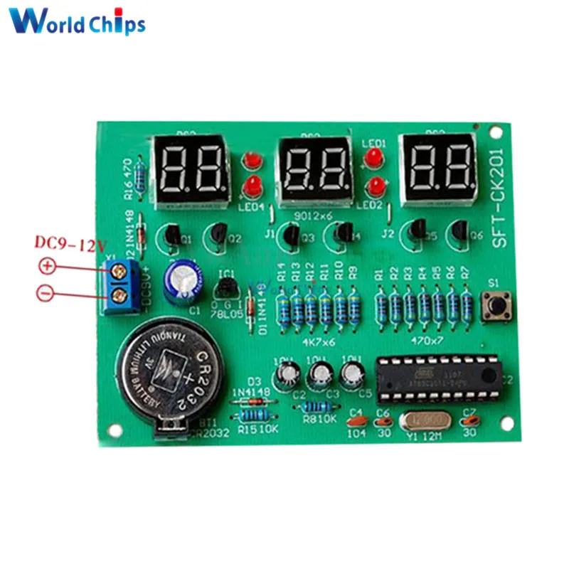 Модуль набора DIY 9 В 12 в AT89C2051 6 цифровой трубчатый светодиодный модуль детали