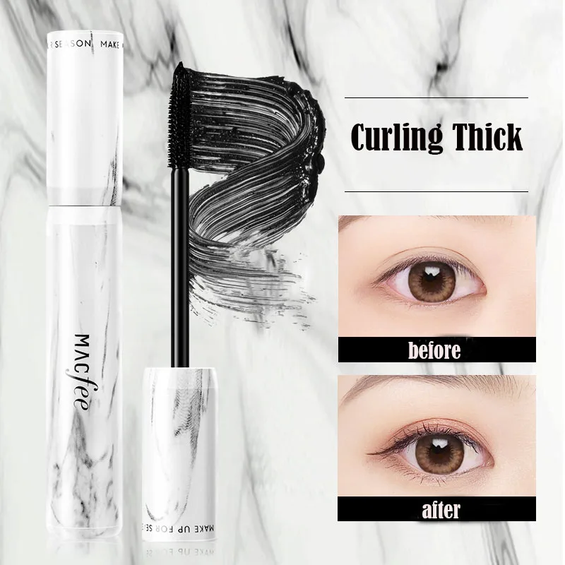 Мраморная тушь для ресниц MACFEE Удлиняющая Тушь водостойкая долговечная 4d Черная