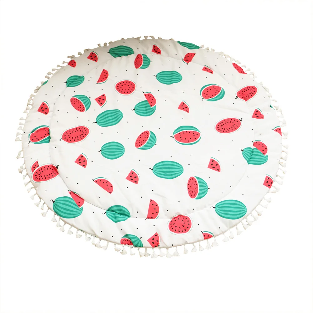 INS Watermelon Double Side Play Mats Carpet Baby Crawling Rug Pompom Kids Girls Room Decoration Rugs for Children Rooms Props | Дом и сад
