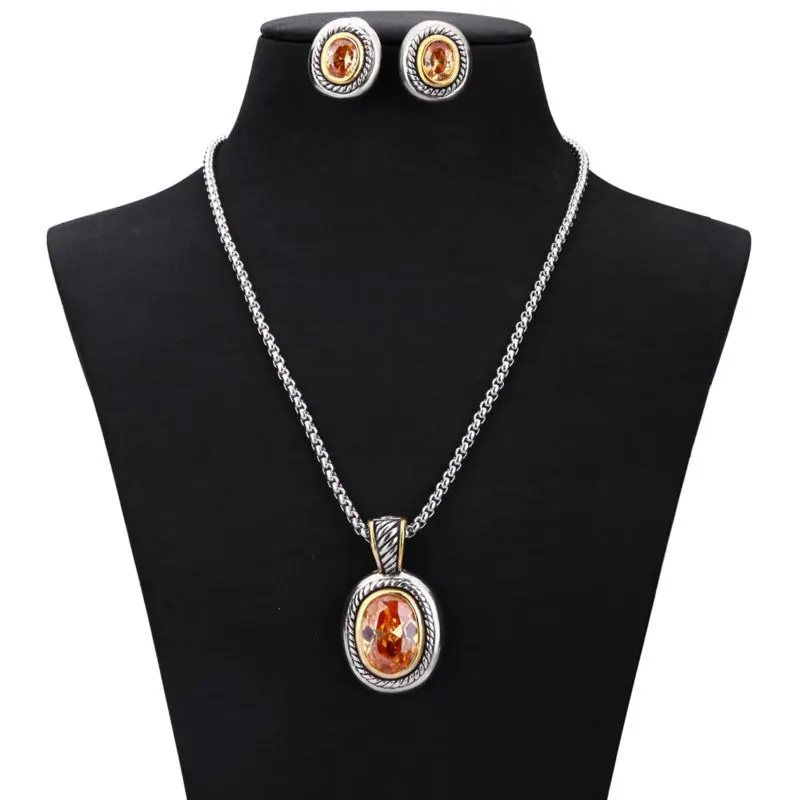 Uny элегантные свадебные jewelries Наборы Роскошные антикварных ювелирных изделий