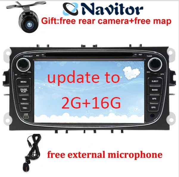 2G + 16G 2 Din 7 &quotавтомобильный dvd плеер Android 6 0 для FORD/FOCUS 2/MONDEO/S MAX/CONNECT 2008 2009 2010 2011