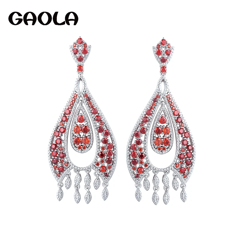 

Серьги-подвески женские GAOLA, из белого золота, с фианитом, GLE6050