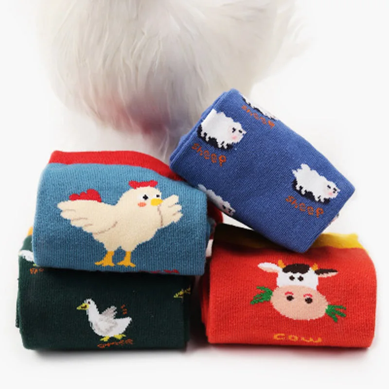 COCOTEKK новые милые жаккардовые носки с рисунками животных женские хлопковые