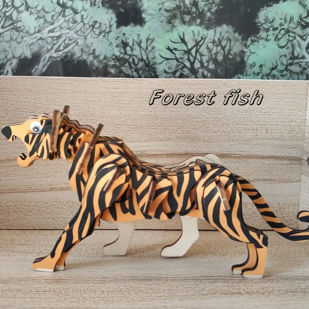 Прекрасная 3D деревянная модель тигра стоит иметь|Пазлы| |