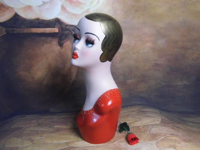 Женский манекен из стекловолокна головной убор Винтаж головы бюст|head bust|mannequin