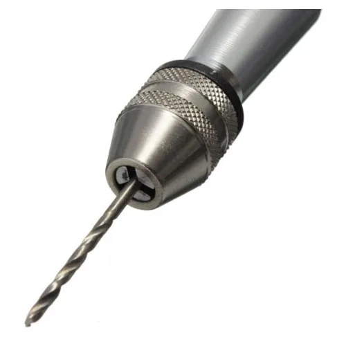 Полезная Мини Микро алюминиевая ручная дрель с бесключевым патроном + 10