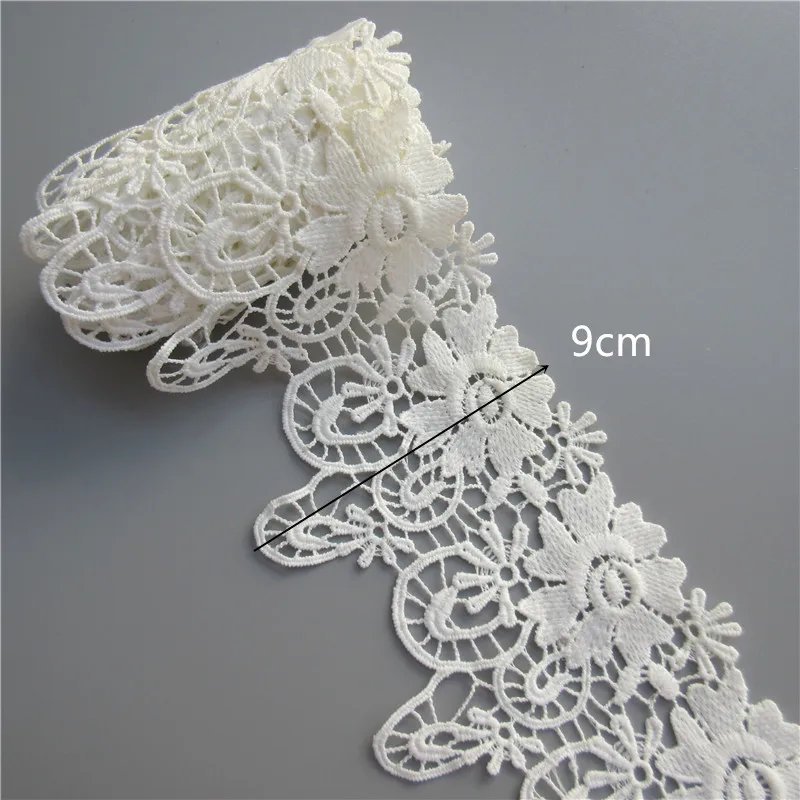 2 двор 9 см Ширина Кот полиэстер с цветочной вышивкой Ткань Кружево отделка