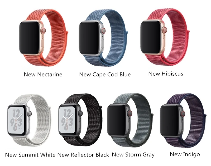 Светоотражающая Спортивная Петля из нейлона для Apple Watch Nike Series 4 40 мм 44 мм ремешок для часов iWatch 38 мм 42 мм серии 2 3 4