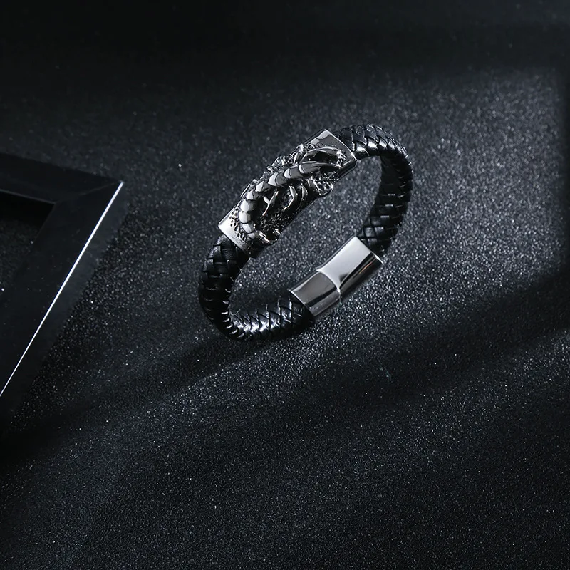 Винтажный кожаный браслет в европейском и американском стиле Скорпион панк из