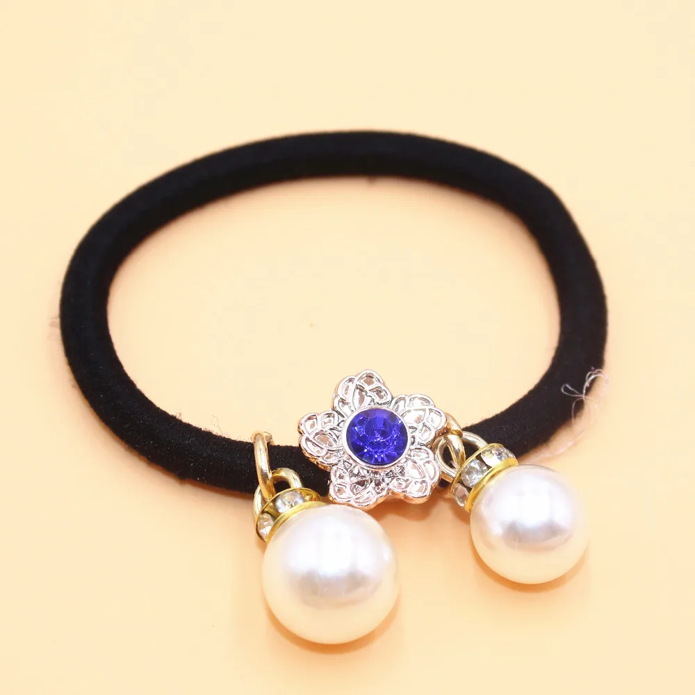 2 шт./партия бесплатная доставка модная жемчужная черная резинка для волос