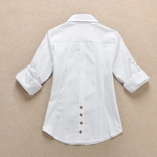 Брендовая женская блузка рубашка белая одежда с длинным рукавом для офиса топы