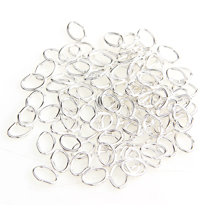 

Hot Sale Silver Plated Tone Metal Oval Open Jump Rings Necklace With Close Tool Ring DIY Jewelry Findings Making