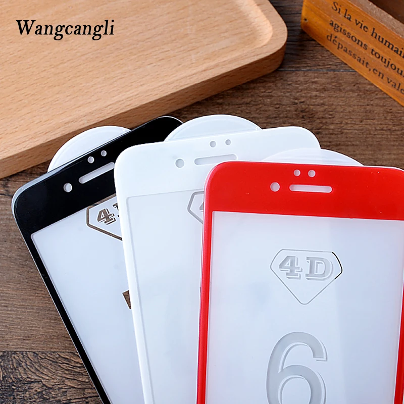 Wangcangli Защитное стекло для iPhone 7 4d закаленное защитное iphone X 8 6S 6 plus защита