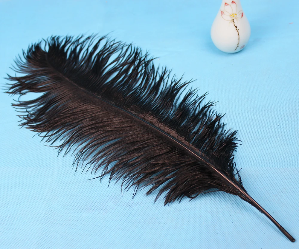 

Free shipping ! 10 pcs black South African ostrich feathers. High quality feather wedding props 45-50cm 18-20inches