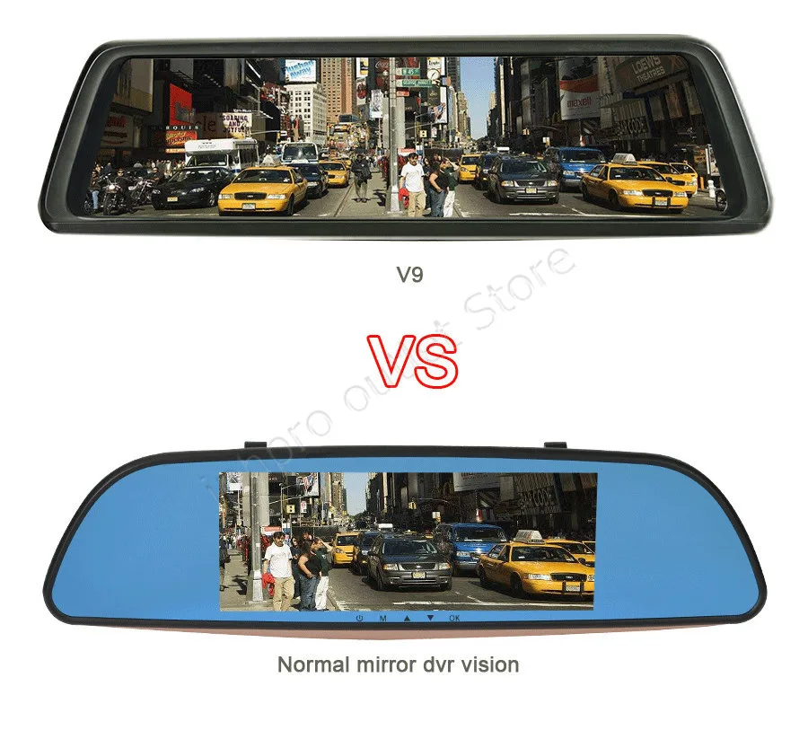 V9 1" Full Touch ips 4G Android зеркало gps FHD 1080P двойной объектив Автомобильный видеорегистратор Автомобильное зеркало заднего вида камера ADAS BT wifi