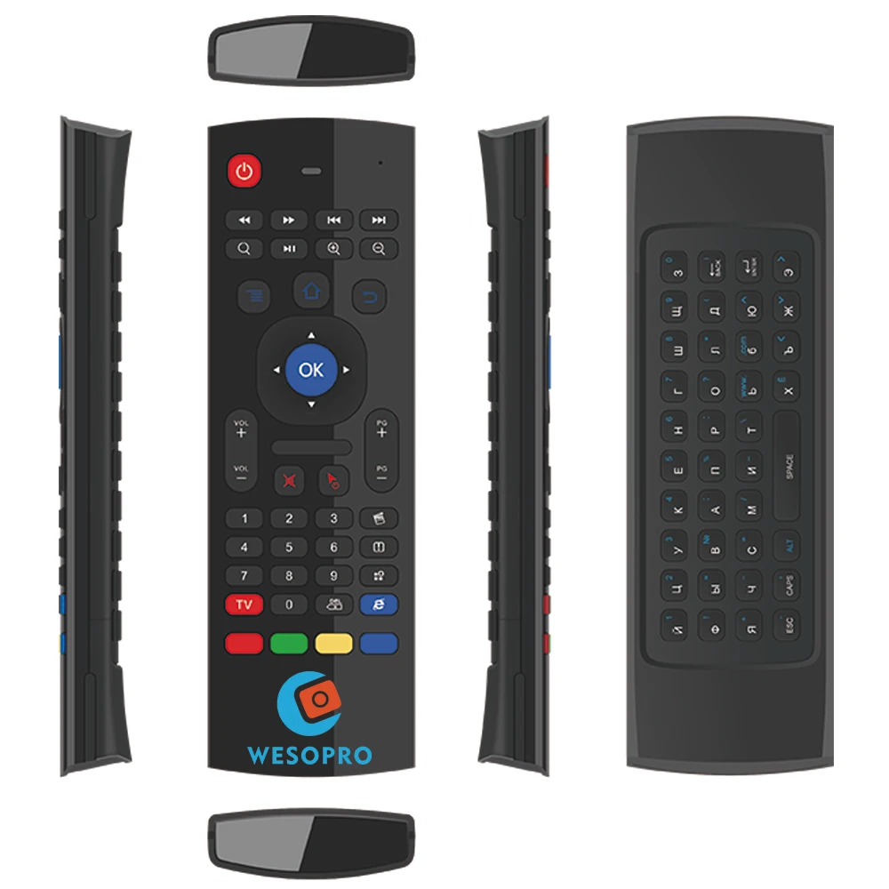 Wesopro MX3 Подсветка 2.4 г Беспроводной клавиатура Управление Лер Дистанционное управление Air Мышь для Smart Android ТВ box мини-ПК HTPC проектор