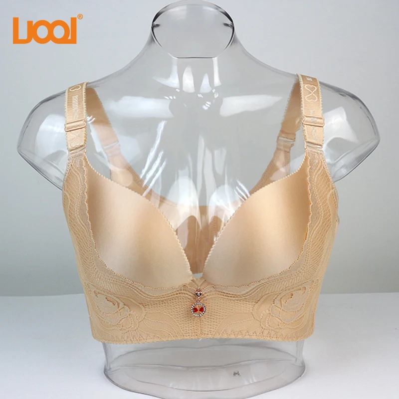 2018 New Plus Size Bralette Push Up Lace Deep V Seamless Supper Thin Brassiere Wire Free Big Bras for Women Lingerie | Женская одежда