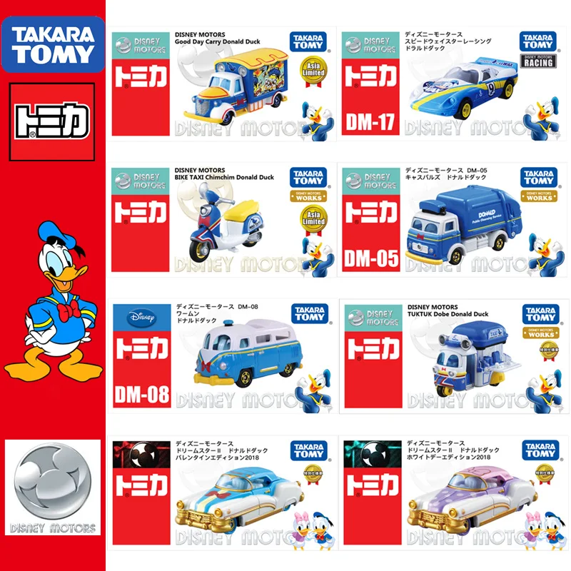 Набор моделей автомобилей Takara Tomy Tomica Diseny Дональд Дак Аниме Фигурка мотоцикл