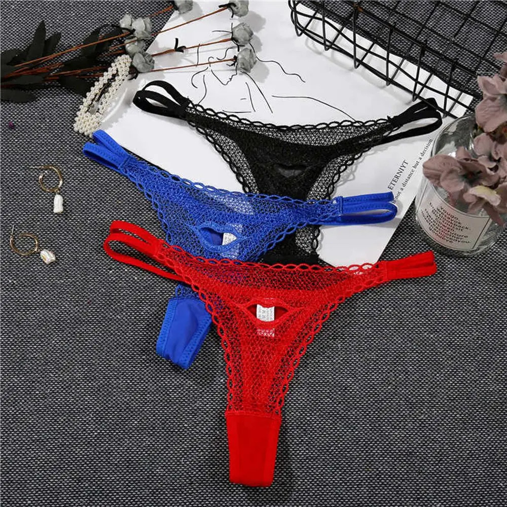 Женское сексуальное нижнее белье стринги Прозрачное кружевные цветочные