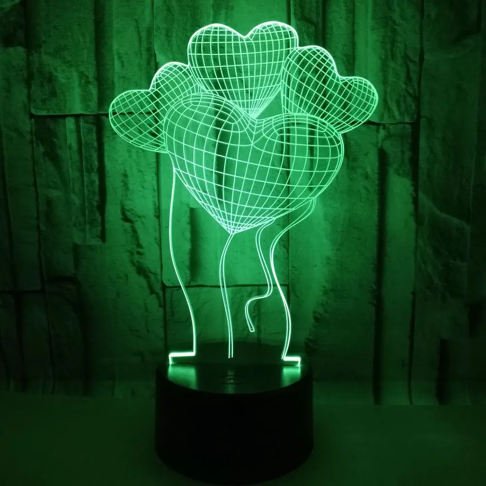 

Valentine's Day Gift Desk Lamp Four Love 3d Lamp Seven Colors Touch Control Remote Control 3d Visual Table Lamps Manufacturer