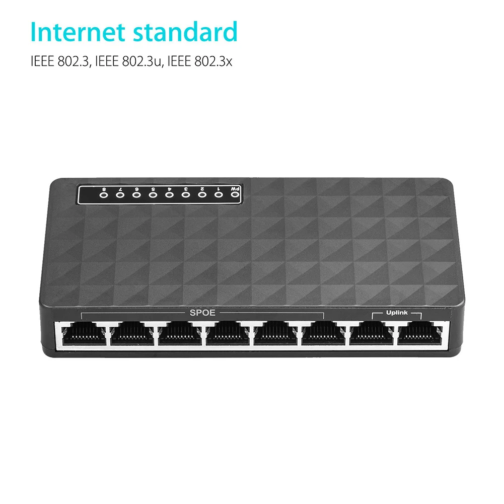 10/100 Мбит/с 8-портовый Быстрый Ethernet LAN Настольный RJ45 сетевой коммутатор