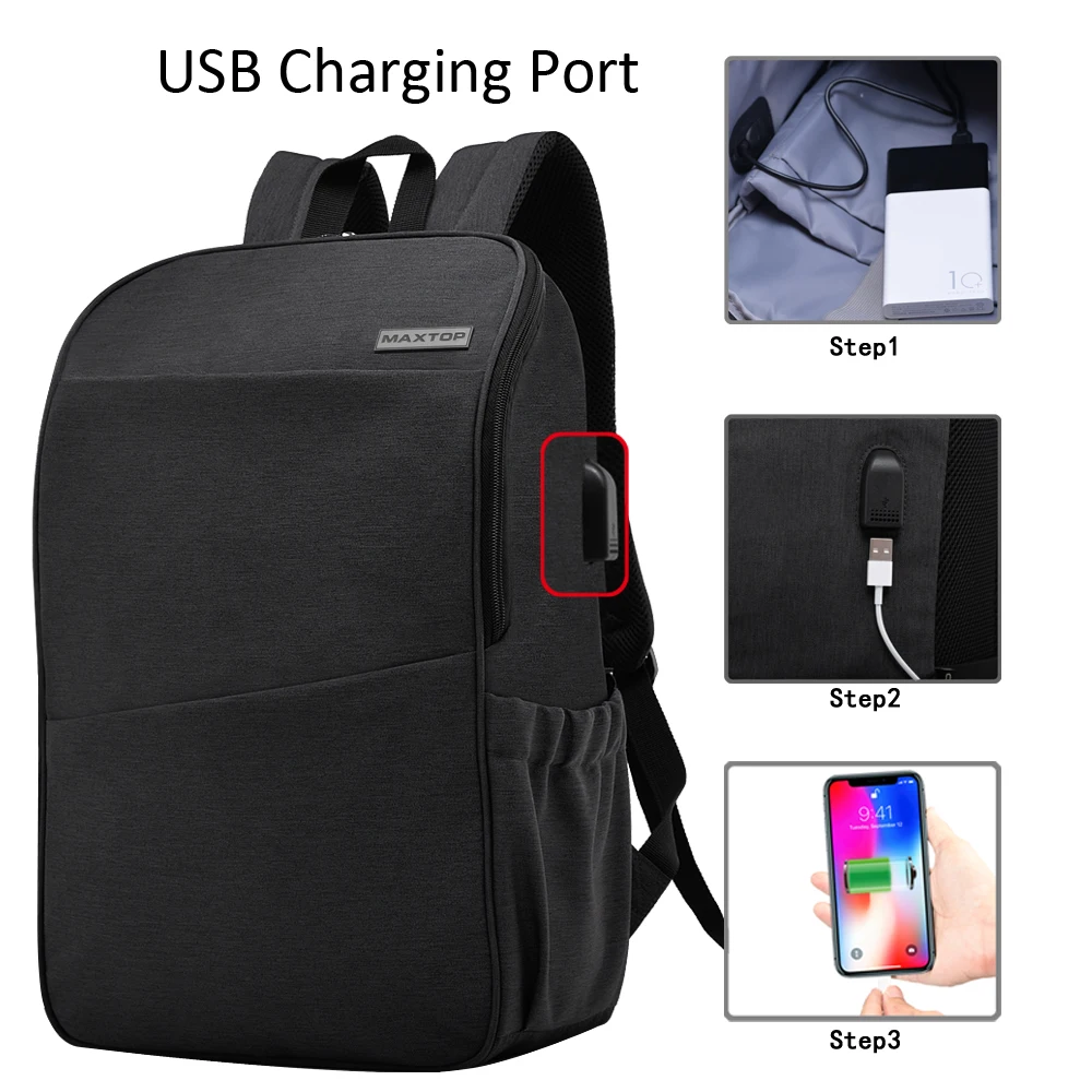 Maxtop 15 6 дюймов рюкзак для ноутбука зарядка через usb подросток мода с сзади