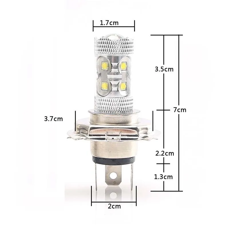 Зеленый L фар автомобиля 50 Вт H4 светодио дный 3535 SMD 10 чистый белый 6000 К авто лампа