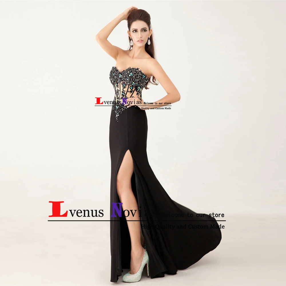 Vestidos largos сексуальные платья с открытой спиной черные русалки для выпускного