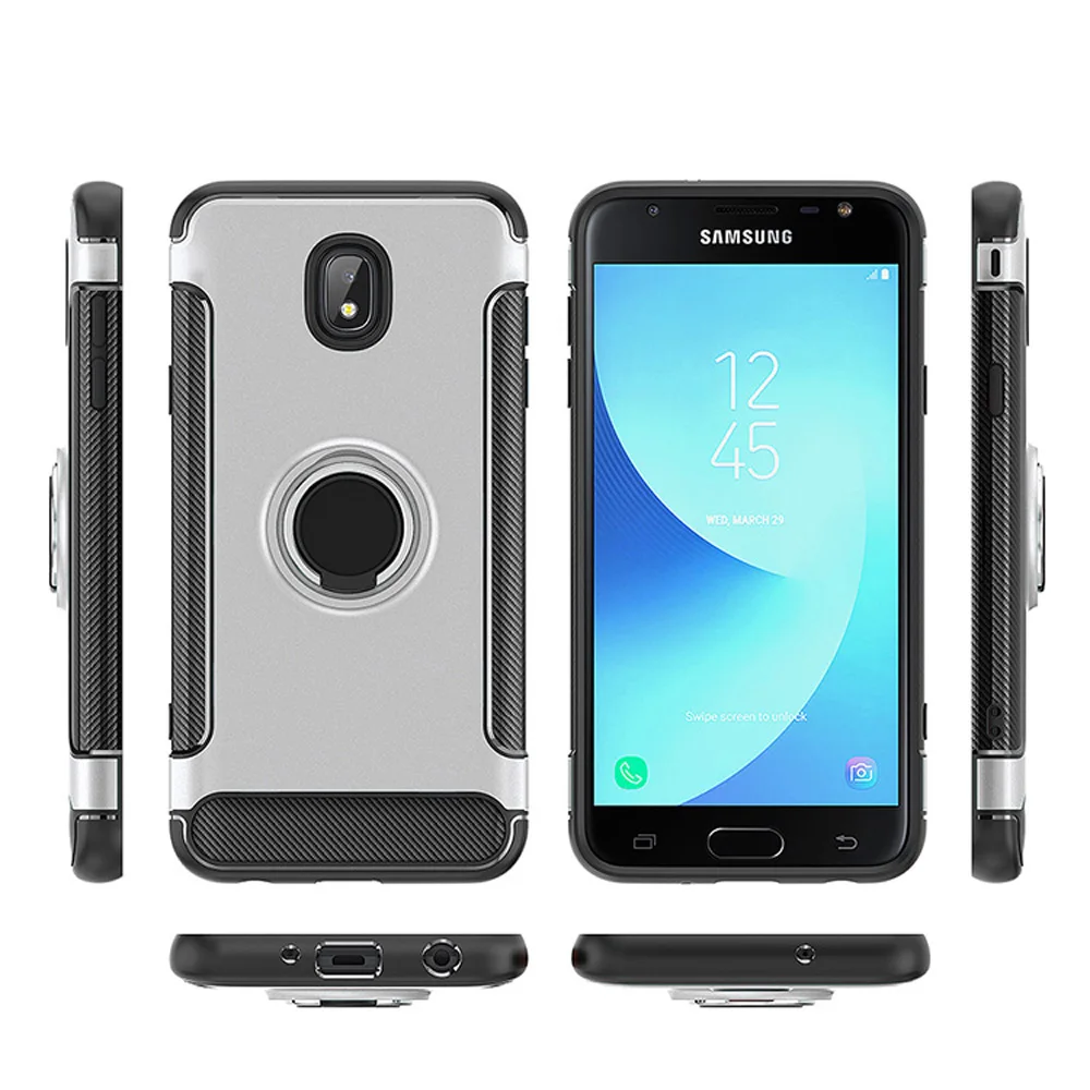Защитный Магнитный чехол с кольцом-подставкой для Samsung Galaxy J3 2018/Achieve/Eclipse 2/Orbit/Amp Prime