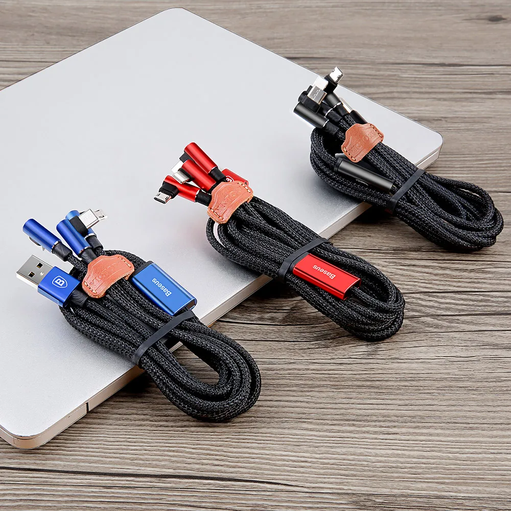 Baseus 3 в 1 кабель быстрой зарядный USB Выход 8 Pin Тип C/Micro 2 м|Переходники и адаптеры| |