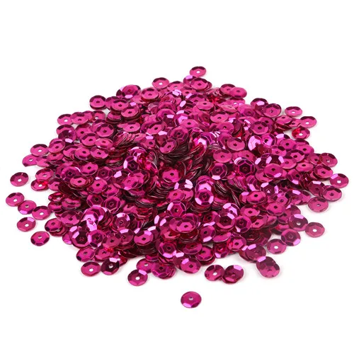 Fuchsia Новая мода Красочные 20 г/лот(около 1200 шт) 6 мм хлопья Радуга ПВХ чашки блесток для дома и свадьбы конфетти украшения - Цвет: Fuchsia