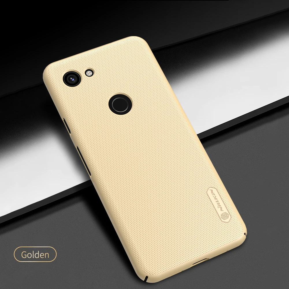 Чехол для Google Pixel 3a Pixel 3a XL матовый чехол Nillkin матовый чехол-накладка для Google Pixel 3a XL бампер Подарочный держатель - Цвет: Золотой