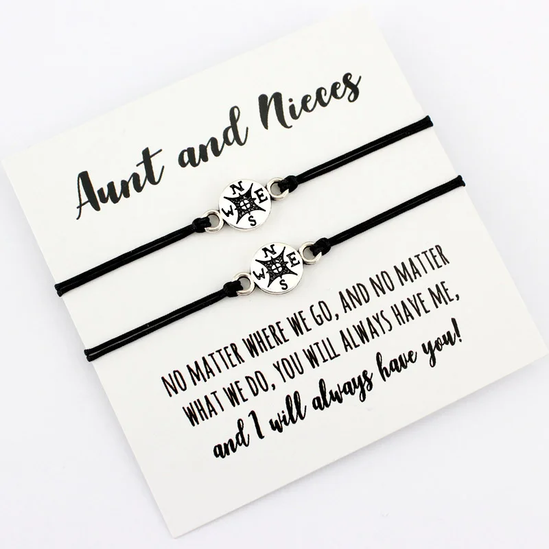 Браслет для мамы и дочки с компасом регулируемые браслеты женщин мужчин