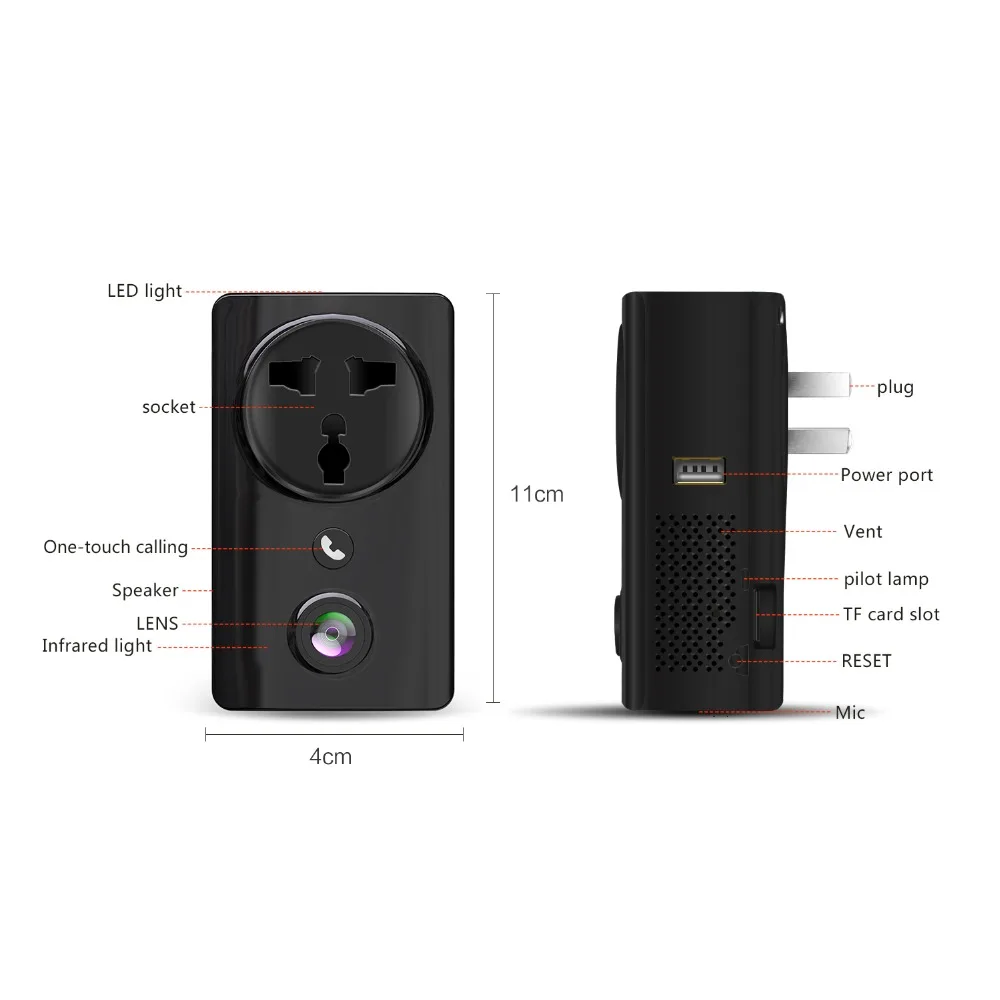 YuBeter 1080P WiFi домашняя камера безопасности 2MP IP Беспроводная камера с разъемом питания 2 в 1 CCTV камера ночного видения двусторонняя связь
