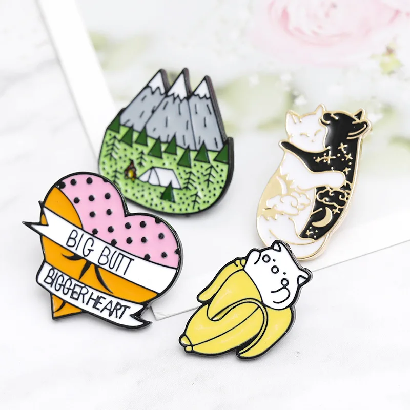 Высококачественная модная брошь попка банановый лес значок с изображением кота
