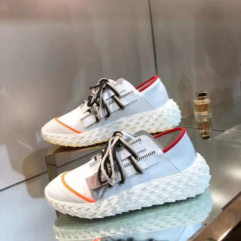 Новинка весны 2019 кожаные туфли на шнуровке белые кроссовки платформе плоской